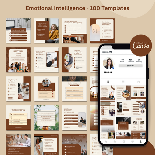 100 Editable Media Templates - Emotional Intelligence Posts