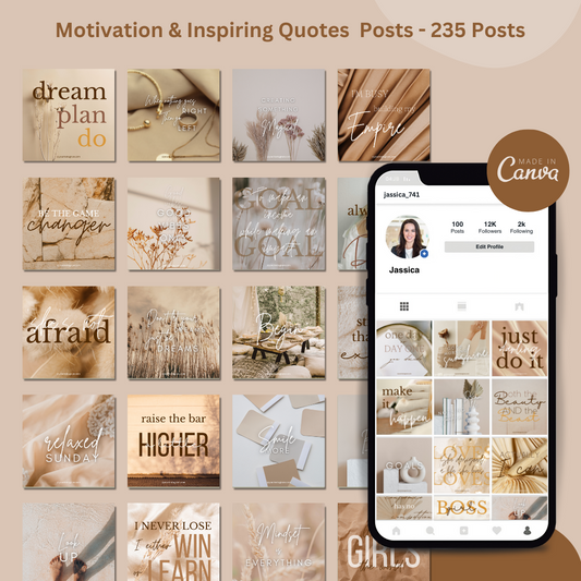 235 Editable Media Templates - Motivation & Inspiring Quotes Posts