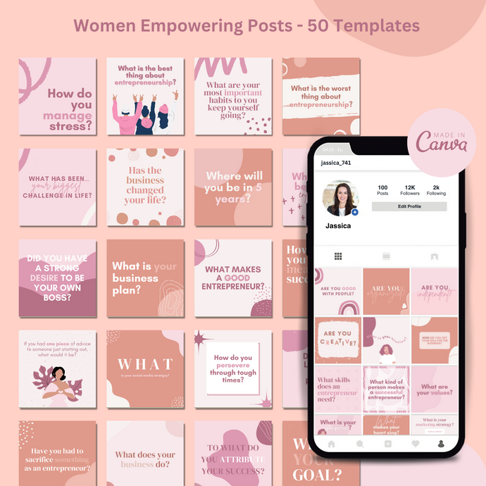 50 Editable Media Templates - Empowering Women Posts